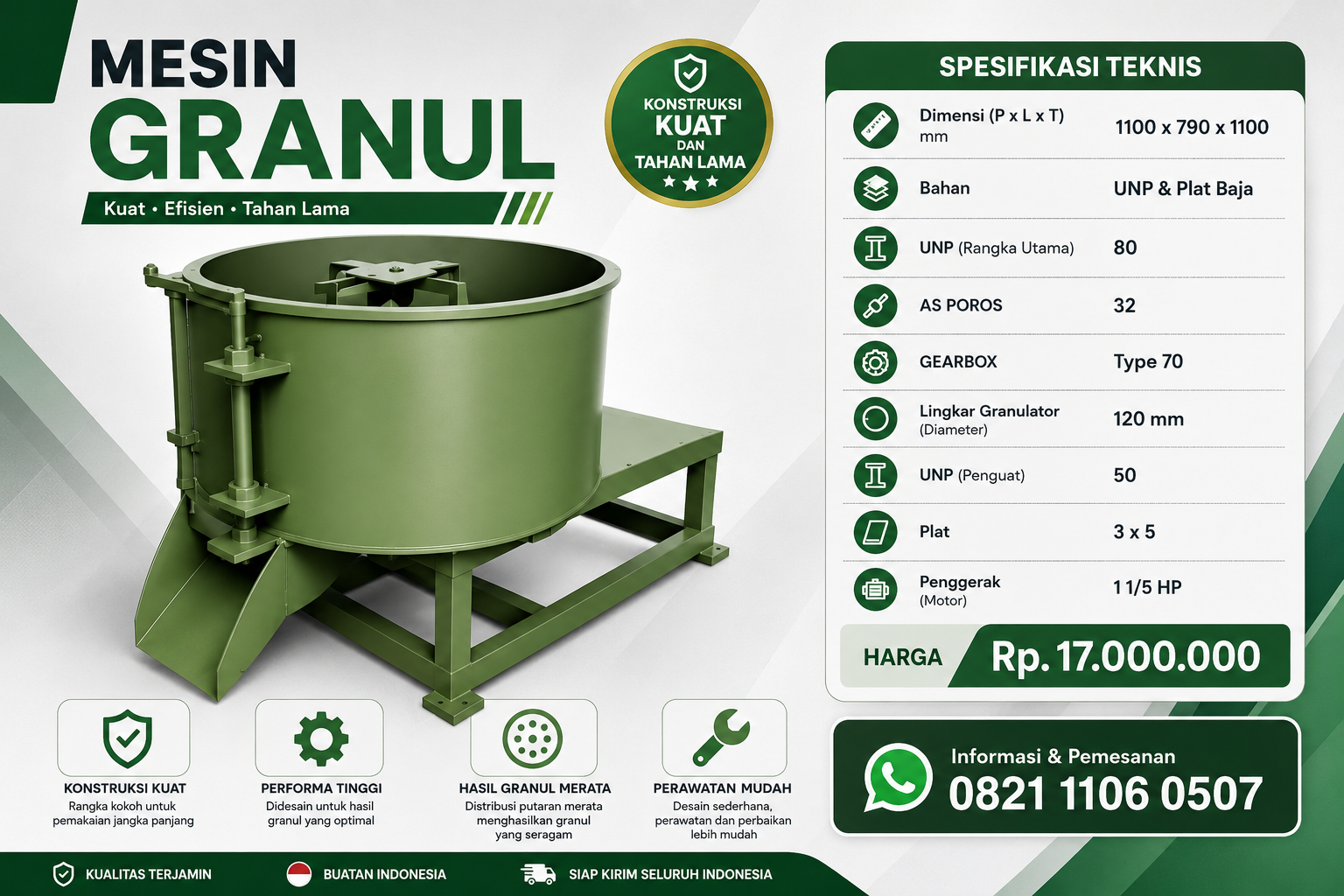 Mesin Granul Berkualitas untuk Produksi Lebih Cepat dan Efisien
